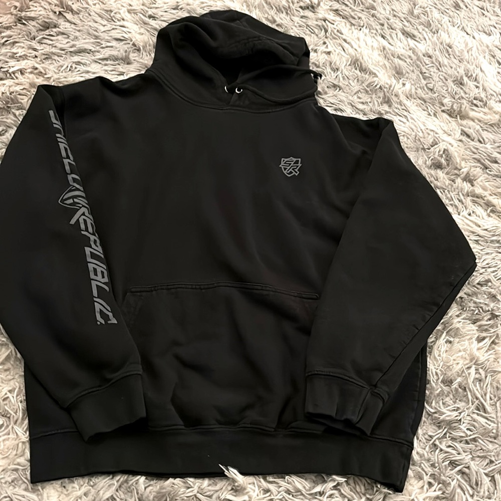 Large, Shield Republic hoodie.